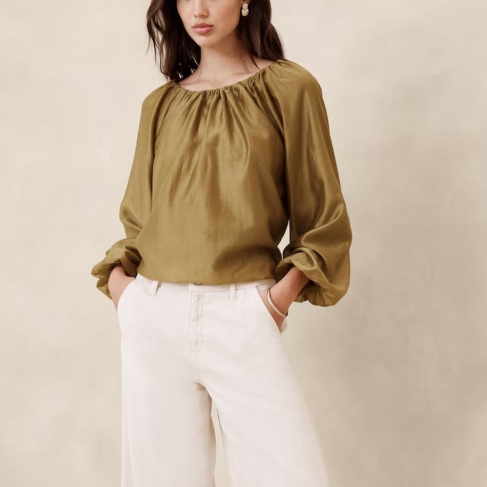 Banana Republic puff sleeve blouse NWT